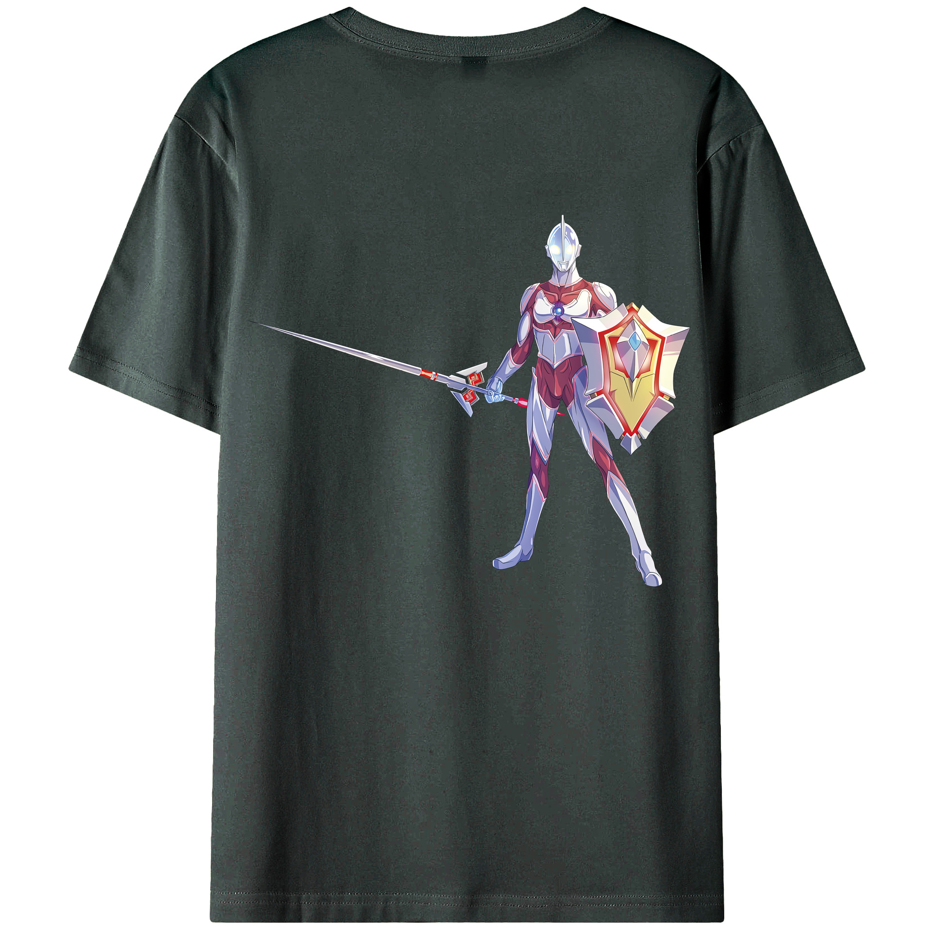 （画像用） ウルトラマン Ultraman 綿100％ メンズ半袖Tシャツ（バックプリント） 通気性
